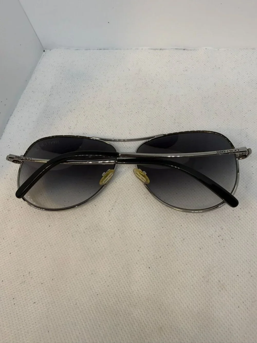 Jimmy Choo Fran/S Gunmetal Aviator Sunglasses Grey Gradient Lens Women's 61mm